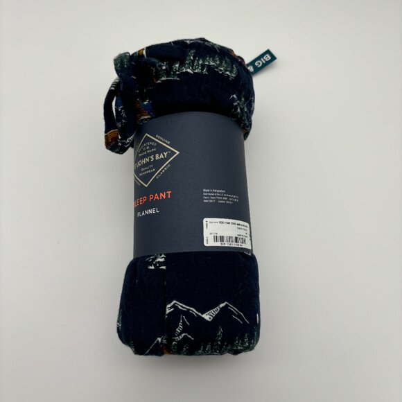 St Johns Bay Men's Flannel Christmas Holiday Pajama Sleep Pant Navy Mountain - Picture 3 of 4